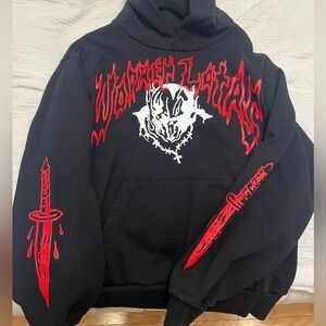 Black and Red Graphic Hoodie